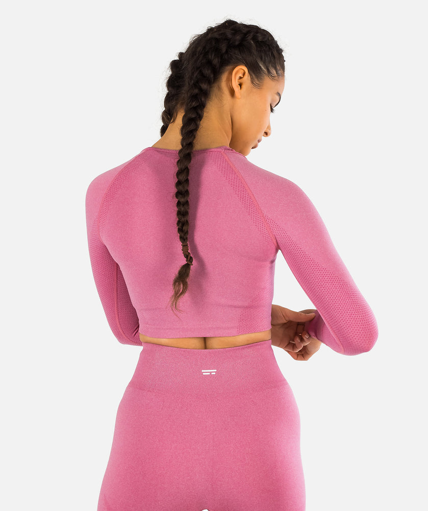 Dream Seamless Long Sleeve Crop Top - Pink